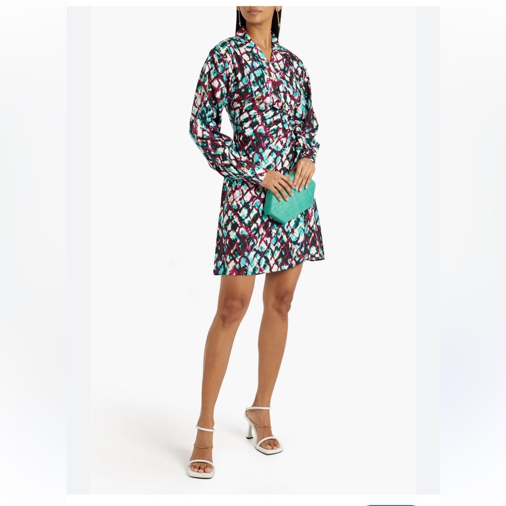 SALONI Mari Printed Silk Wrap Dress